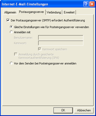 Konfiguration von Outlook - Schritt 4